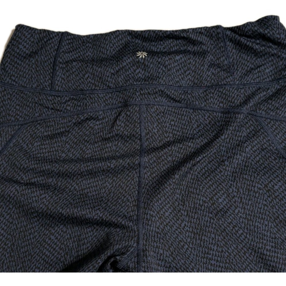 Athleta Rainier Textured Tight Leggings Women's M Navy Zip Pockets - Picture 6 of 6